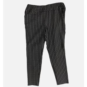 Cato Contemporary Womens Ankle Pants Size 12 Black White Pattern Print